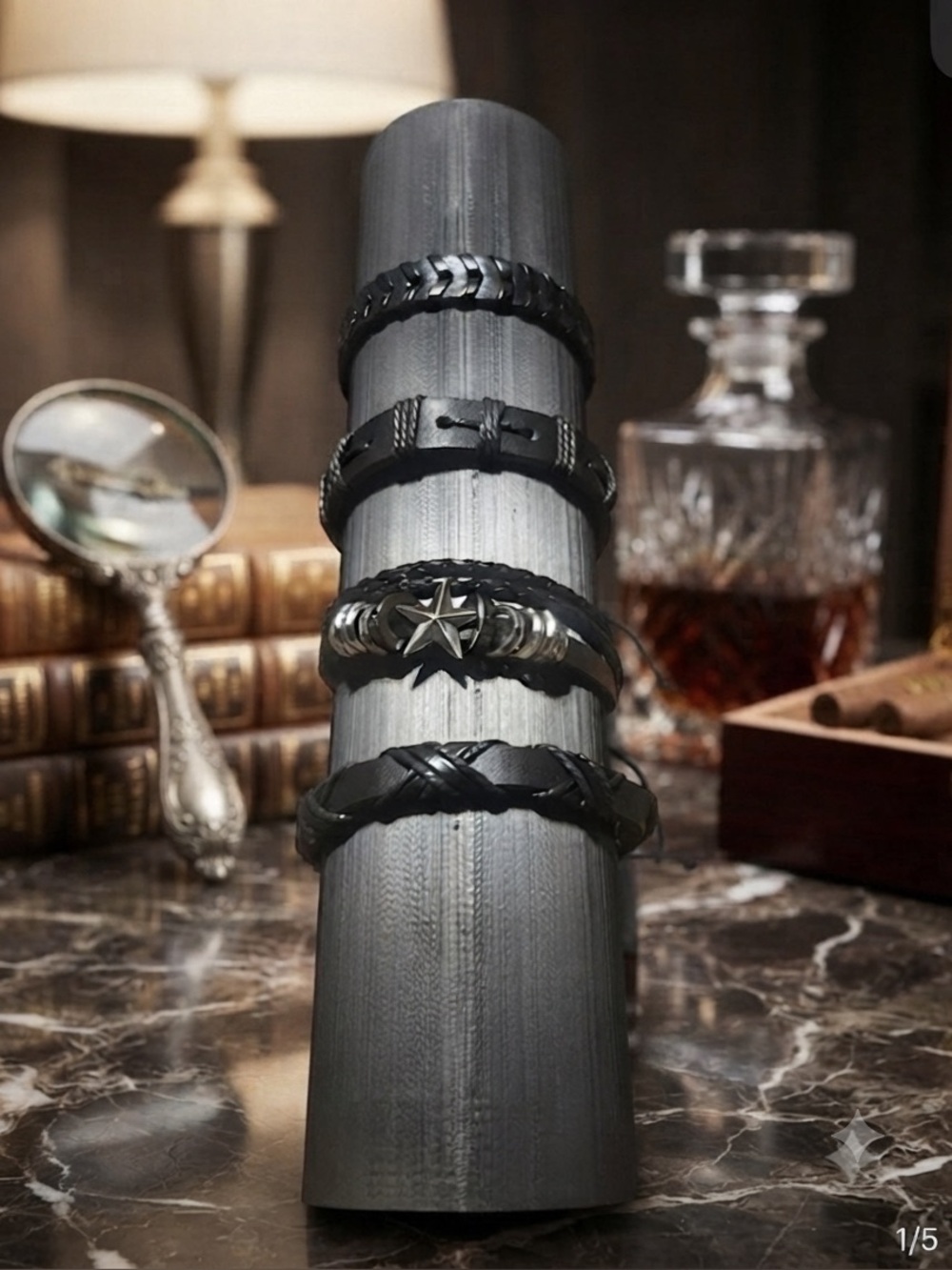 4pc Leather Adjustable Bracelets